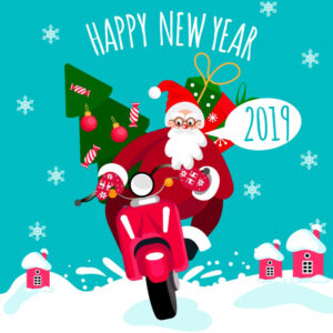 santa claus motorcycle new year background 23 2147979577
