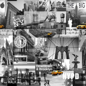 muriva the big apple black white yellow wallpaper 102514 600x600